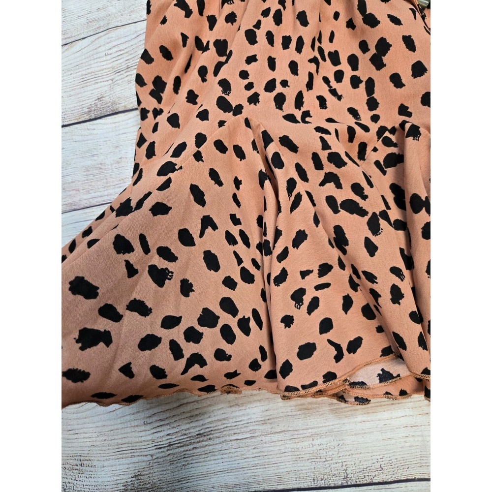 Main Strip Women's Pink/Black Cheetah Animal Print Ruffle Mini Skort Siz M Lined - Picture 8 of 9